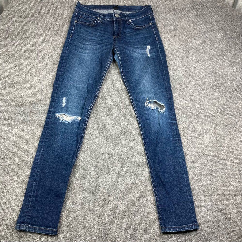 edyson Dark Wash Skinny Jeans distressed Size 27‎ indie Sleaze